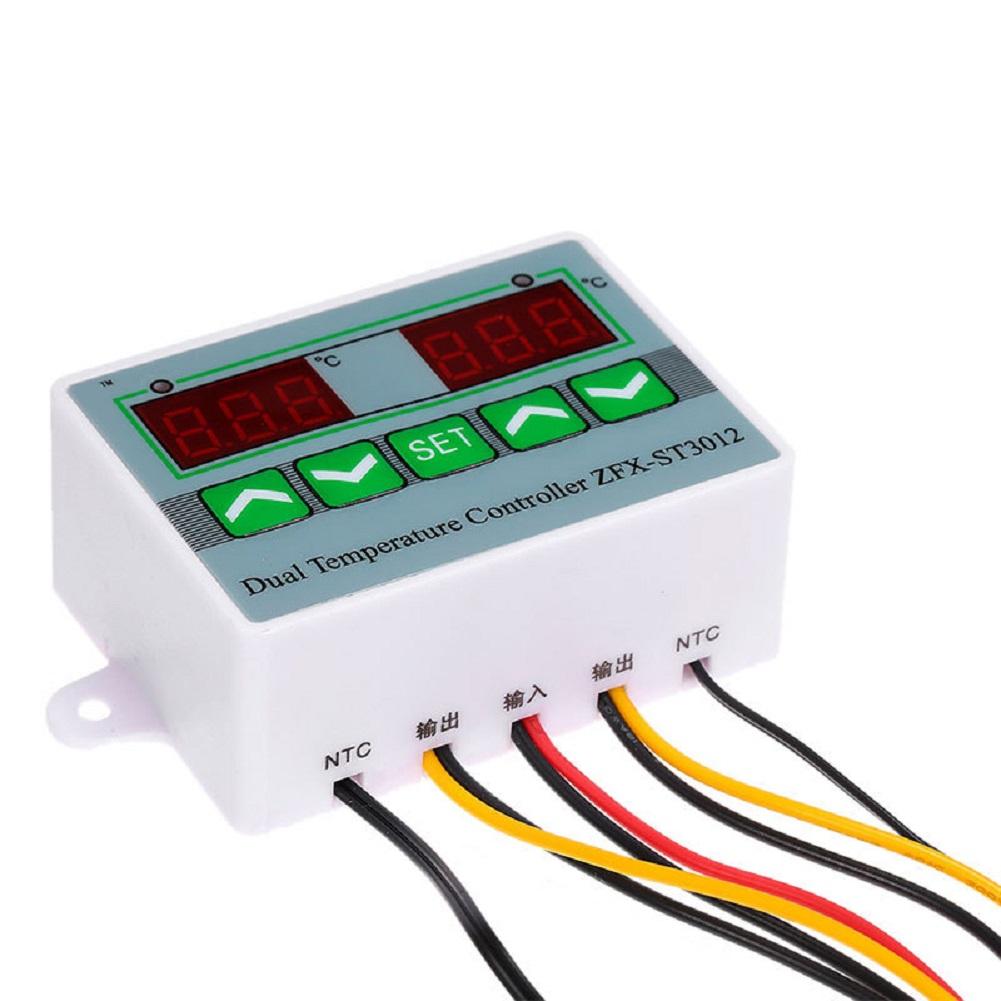 1pc Dual Temperature Controller ST3012 Digital Thermostat 12V 24V 220V Thermal For Heating Cooling Systems