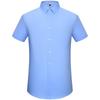 Classic Style Men's Solid Color Short Sleeve Button Up Lapel Shirt, Casual Chic Summer Tops For Office Casual Outdoors Wear