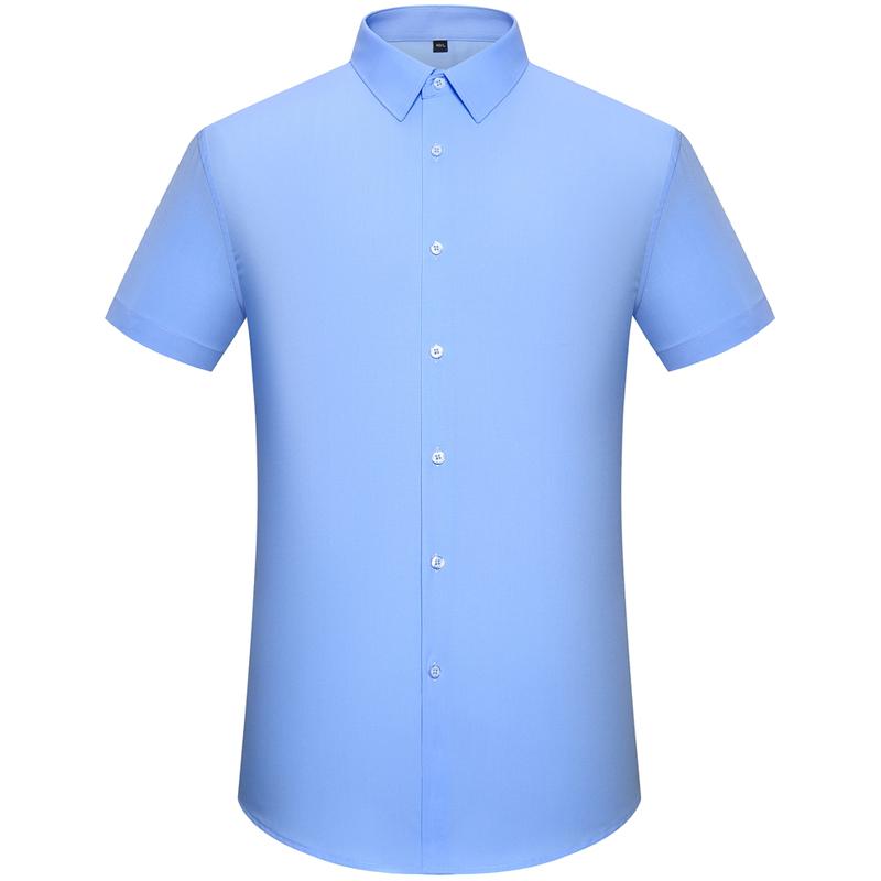 Classic Style Men's Solid Color Short Sleeve Button Up Lapel Shirt, Casual Chic Summer Tops For Office Casual Outdoors Wear