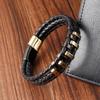 New Trendy Chain Men Bracelet Classic Stainless Steel Multilayer Braided Rope Leather Bracelet For Men Charm Jewelry Gifts