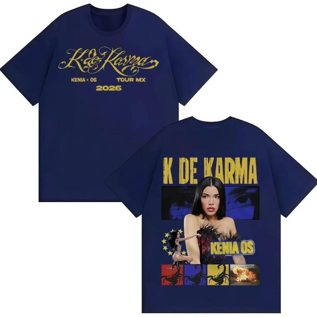 Sängerin Kenia Os 2026 Mode Doppelseitig Bedrucktes T-Shirt Hip Hop T-Shirt Herren Damen Gothic Baumwolle Kurzarm T-Shirt Streetwear