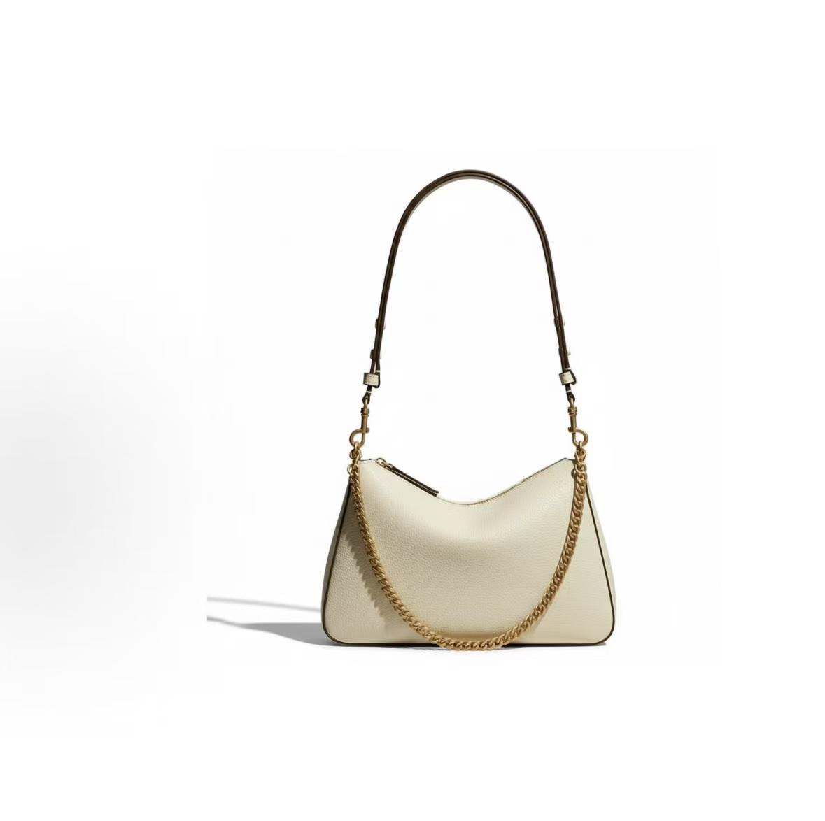 

Tory Burch Perry Gold Buckle Chain Decorated Pebbled Leather Shoulder Bag Medium Women Shoulder Bag Warm-White 175544-100 Basic Set (Bag+Dust Bag)