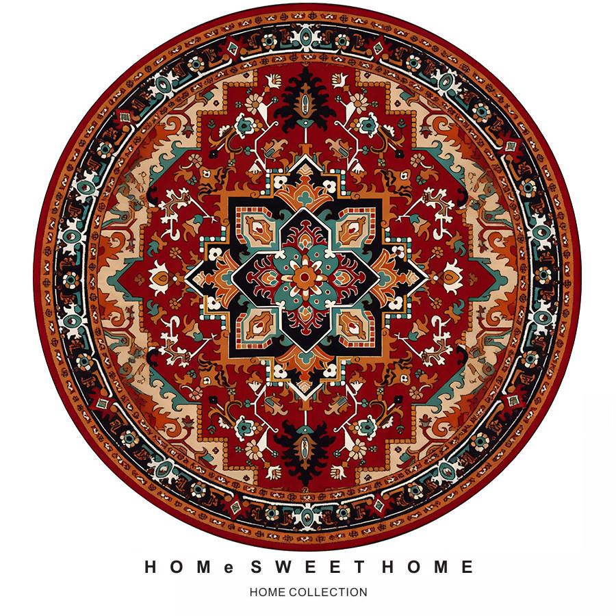 Persian Ethnic Style Round Living Room Carpet Water Absorption NonSlip Cold Blanket DirtResistant And Easy To Take Care Of Carpet Crystal Velvet