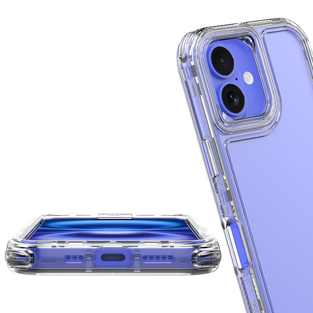For iPhone 16 Case Acrylic+TPU Clear Phone Cover (Big Lens Hole)