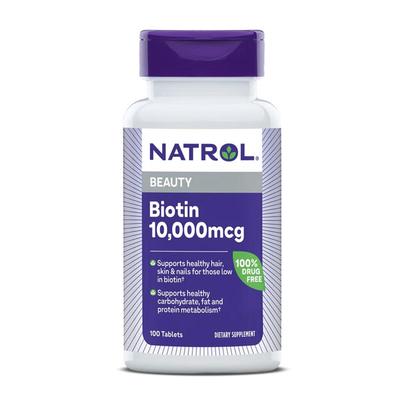 Biotin 10000 Mcg, 100 Tablets