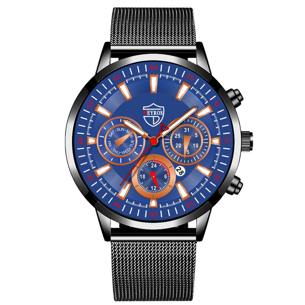 Moderne Herrenuhr Kalenderuhr Business-Uhr Herren-Edelstahluhr Hand Quarzuhr