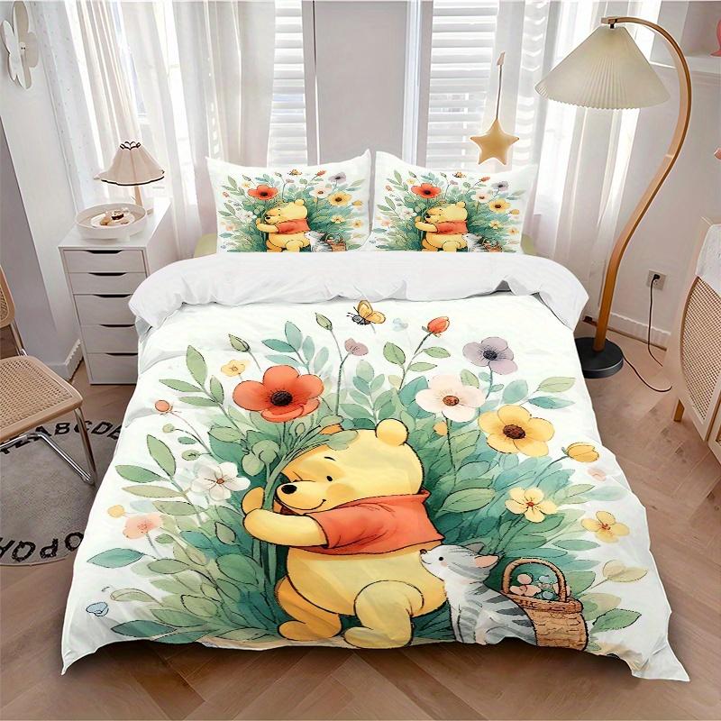Set Biancheria da Letto Winnie the Pooh 3 Pezzi, Include 1 Copripiumino e 2 Federe, Senza Imbottitura, Morbido e Confortevole per Camera da Letto di Casa B099