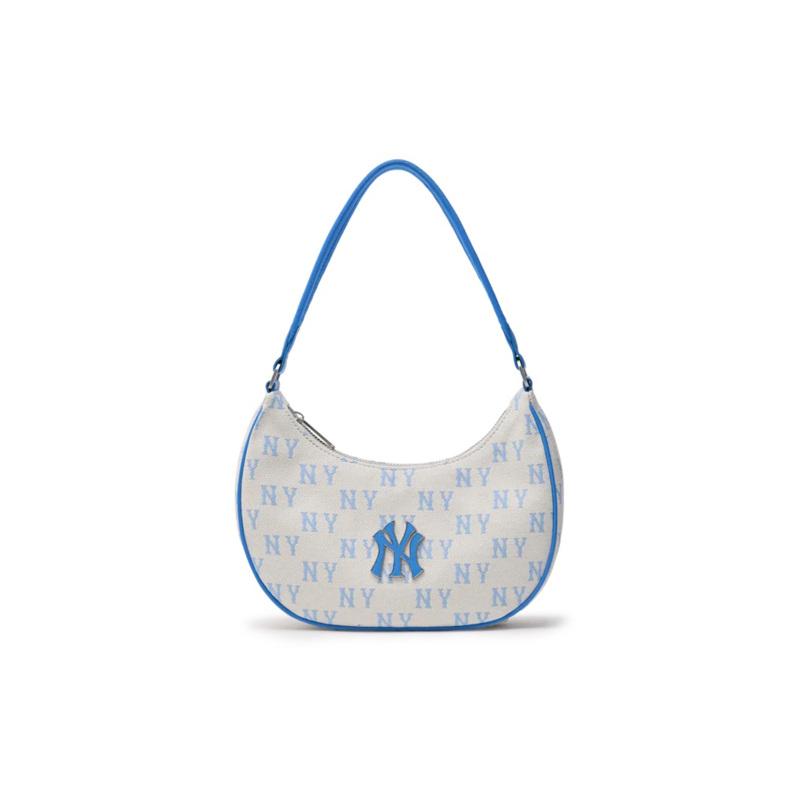 

MLB Polyester Shoulder Bag, Handbag Regular Unisex White & Blue Casual 3ABQS014N-50SBD