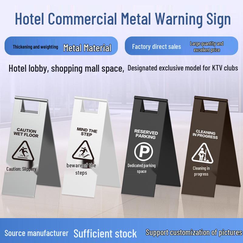 Standard A-frame Signs: Hotel, Commercial, Hospital, Warning, Toilet, Caution Steps, Slippery