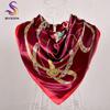 [BYSIFA] Women Scarf New Black Beige Silk Square Scarf Shawl Ladies Dot Prin Winter Scarves Bandana Spring Fall Head Scarfs Blue