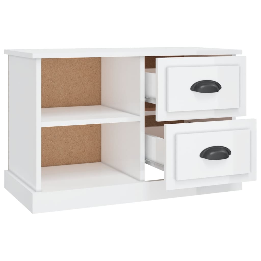 Glossy White TV Cabinet 73 x 35.5 x 47.5 cm Particleboard
