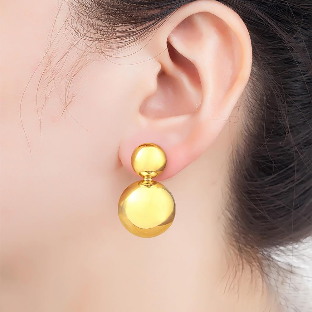 Nidin New Trendy Heart/Round Ball/Rugby Shape Personality Design Earrings For Women Vintage Ear Jewelry Anniversary Party Gifts