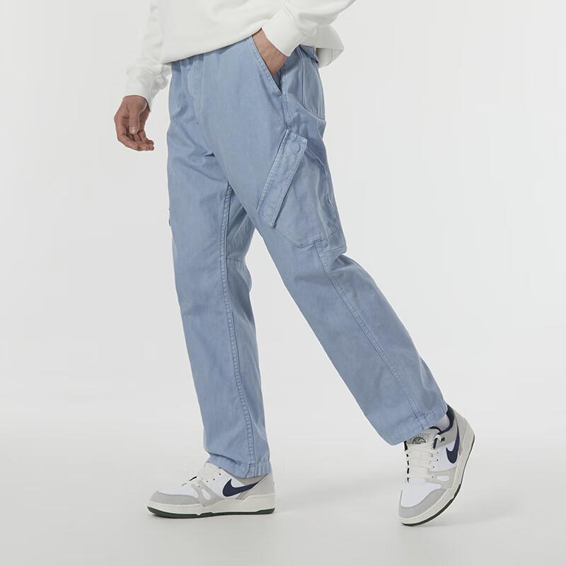 Jordan Solid Color Multi-Pocket Zippered Woven Casual Pants Men Bottoms Blue Gray FN6365-436