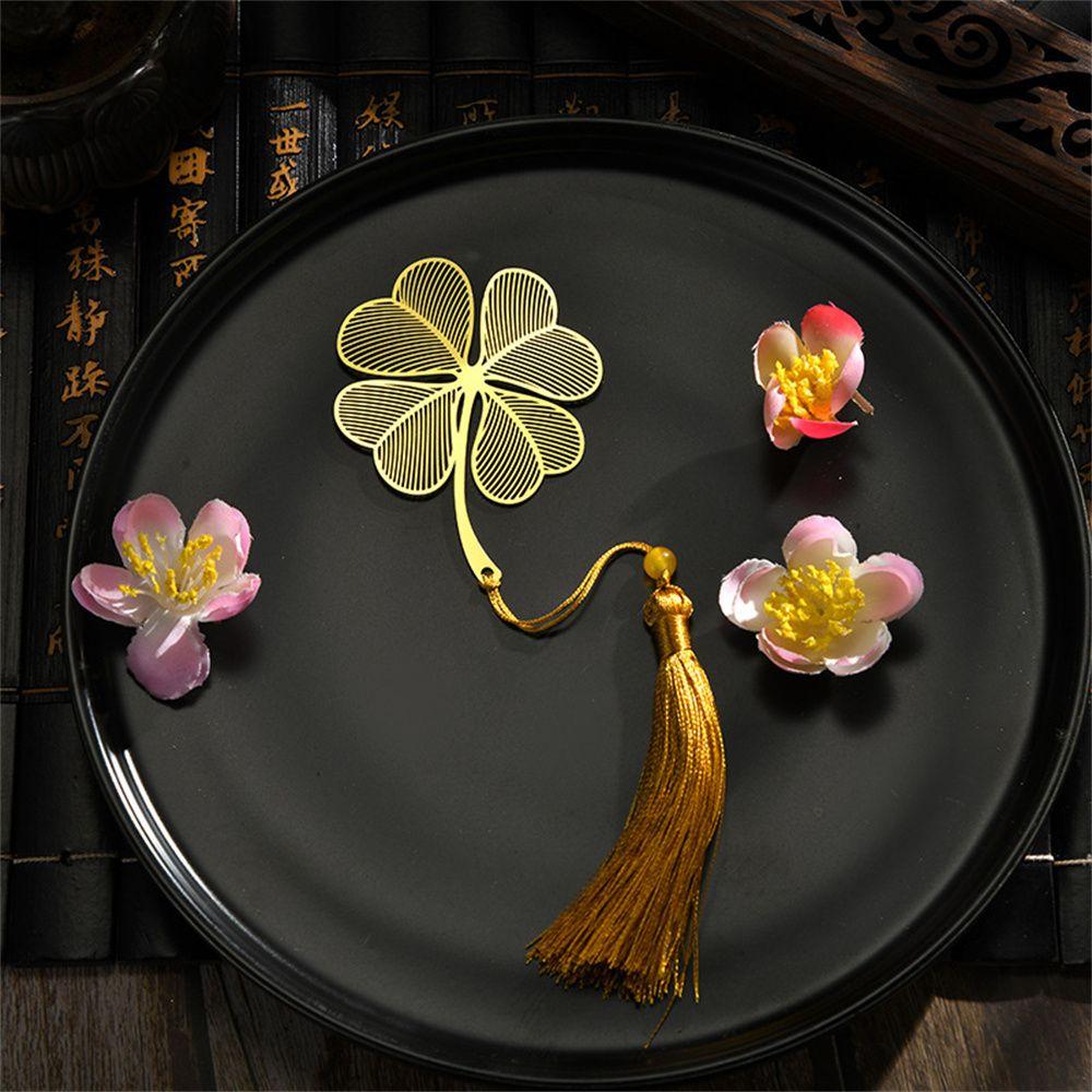 Chinese Style Page Clip Retro Book Clip Leaf Bookmark Hollow Book Mark Bookmark Metal Bookmark