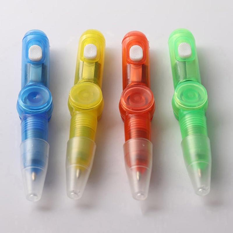 10PCS Rotating Ballpoint Pen With LED Light For Stress Relieving And Night Writing Perfect For Students And Workers