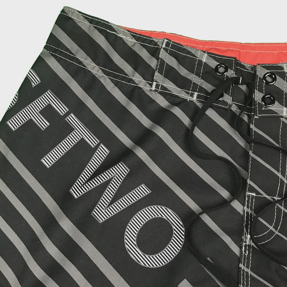 Men's Quick-Dry Striped Surf and Bodybuilding Shorts