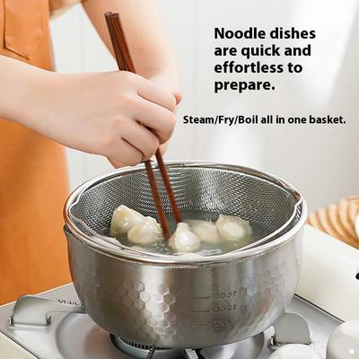 New Frying Sieve Multi Functional Fryer Basket Frying Basket with Handle Must Have Kitchen Accessory for Deep Fried Delights