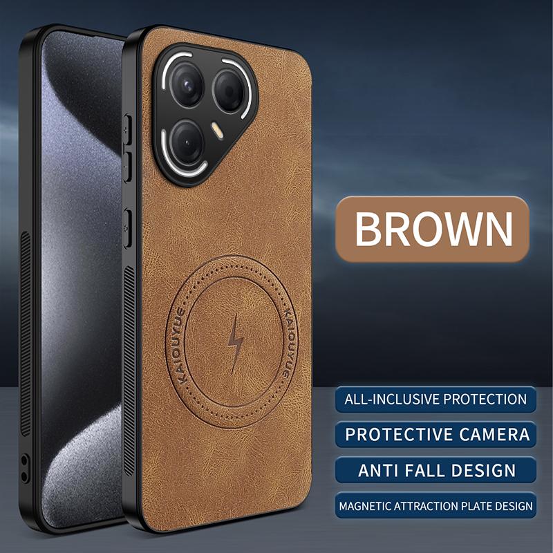 Für Tecno Pova 7 Pro Für Magsafe Mode Leder Stoßfeste Handyhüllen Für Tecno Pova 7 Ultra Magnetische Kabellose Ladehülle