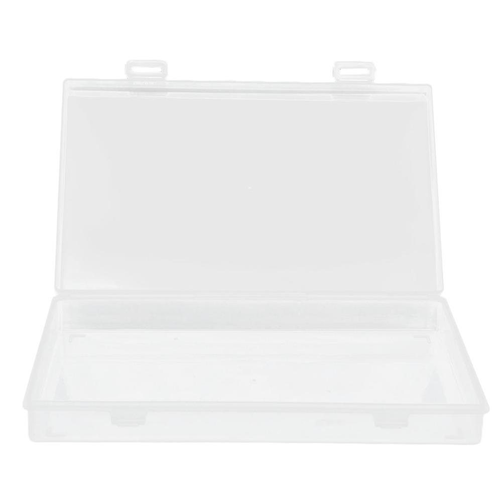 4pcs Flap Lid Hinged Cover Box Transparent Multipurpose Storage Box  Office Supplies
