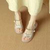 New Chinese Open-toed Sandals Women's Summer New Retro Versatile Platform Sandals with One Word
