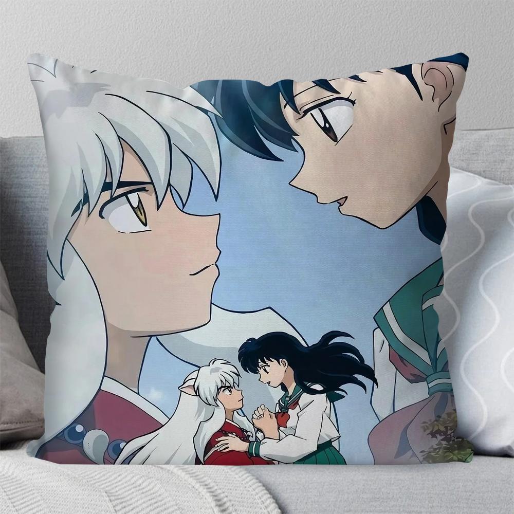 

1pc Japanese Animation I-Inuyasha Pillow Case Square Pillow Bedroom Sofa Leisure Comfort Car Living Room Home Decoration 40X40 16x16Inch