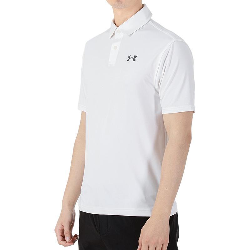 Under Armour Polo Shirts Men's White Polo Collar Moderate Straight Fit Unisex 1368122-100