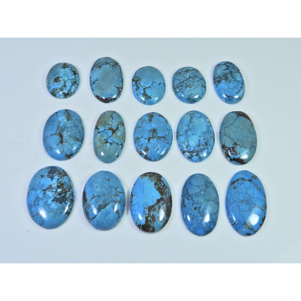 Colour Enhanced Magnesite Turquoise Oval Cabochon Loose Gemstone 15Pcs Lot C-2081