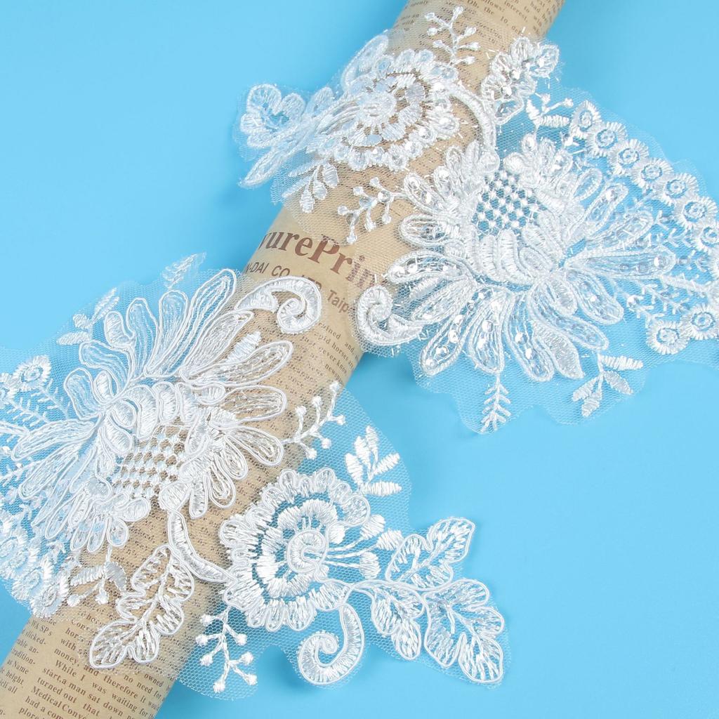 Car Bone Pair Flower Dress Princess Dress Patch Pair Flower Bridal Headdress Jewelry Headband Material Pair Flower Lace Flower
