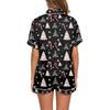 Women's Casual Fashion Christmas Print Short-Sleeve Top And Shorts Homewear Set