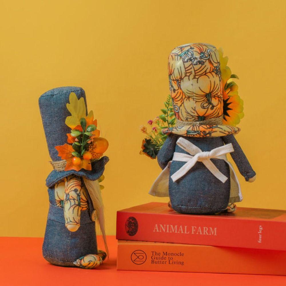 Standing Sunflower Gnome Doll Fall Gnome Maple Leaf Faceless Doll  Fall Gnome Butterfly Gnome