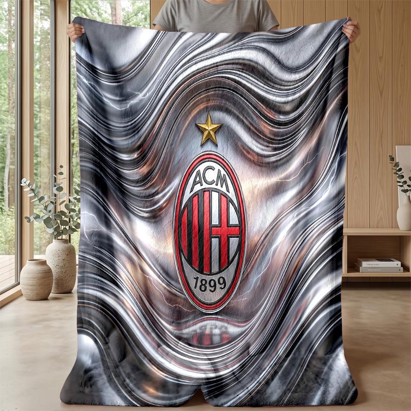AC Milan Theme blanket Soft Flannel Blanket Plush Throw Blanket Cozy Sofa Bed Blanket for Home Decor