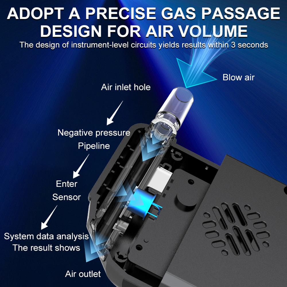 LCD Display Alcohol Detecor Semiconductor Alcohol Meter Accuracy Breath Alcohol Tester Police Alcohol Checker Drunk Driving Test