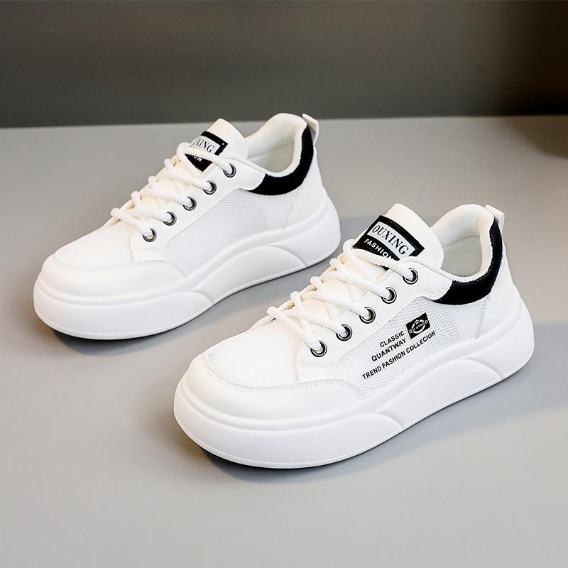 

Sh617 Новые сетчатые туфли, кроссовки на весну и осень, универсальные женские туфли на платформе с сетчатой ​​поверхностью, увеличивающие рост туфли на досках, белые туфли 40