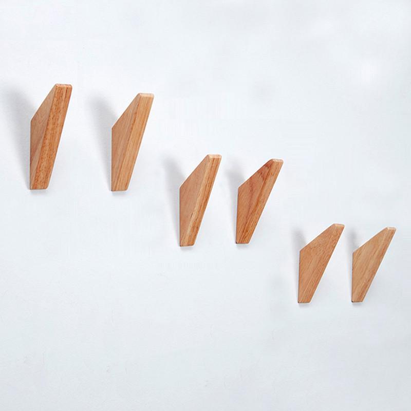 1/2/4 PCS Wooden Triangle Angle Hook Wall Mounted Coat Hooks Multi-Use for Hats&Bags Home Storage Accessory