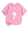 Kids Boys Girls 100% Cotton Crew Neck Short Sleeve T-Shirt, Cute Music Note Question Mark Pattern Casual Soft Breathable Tee Top for Daily Wear