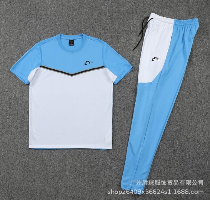 Nk Tuta da Allenamento Pantaloncini a Maniche Corte Casual, Maglia da Calcio, Maglia di Classe, Maglia Sportiva Fitness da Corsa per il Commercio Estero