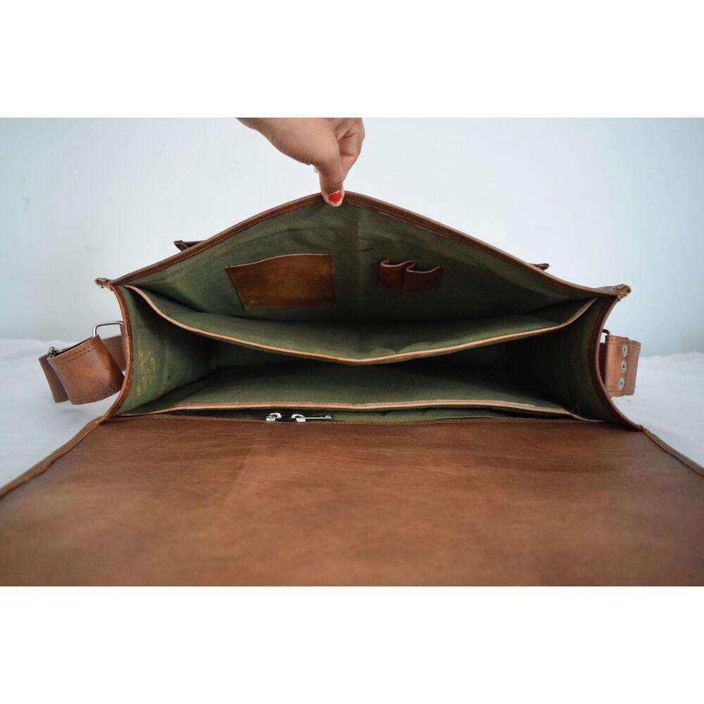 18 În Servietă Laptop Geantă Messenger din piele de capră Genți de umăr