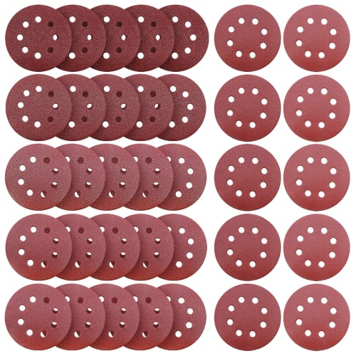 DanYun 35-Piece 125mm Sandpaper Discs, #320 - #2000, Round, 8-Hole, for Sanding (5 Grits Each: 320, 400, 800, 1000, 1200, 1500, 2000) for Polishing Pa