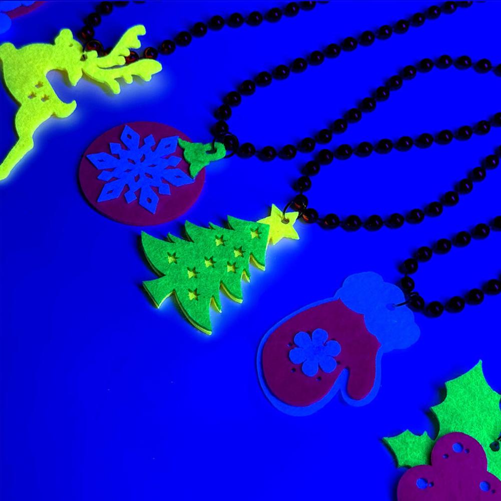Christmas Decorative Glow Necklace Christmas Fluorescent Necklace Party Christmas Tree Elk Bead Necklace Decoration Pendant