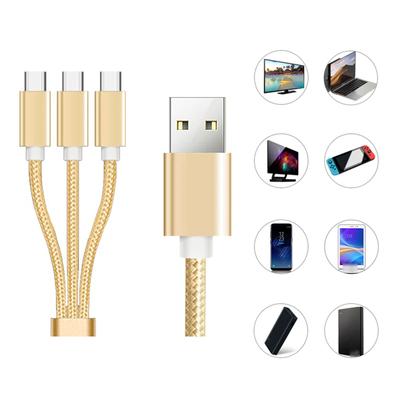 Cable divisor USB 2.0 tipo A macho a 3 tipo C macho, conector de cable de carga múltiple USB para teléfono de alta velocidad