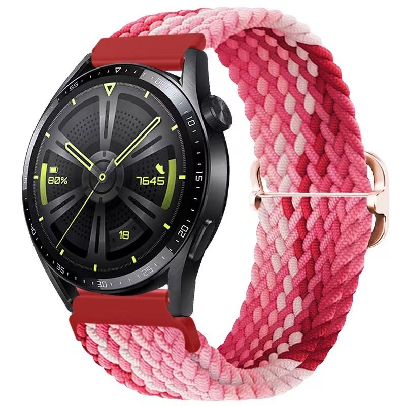 22mm Nylon-Schlaufenarmband für Samsung Watch 46mm/Gear S3/3/4/5/6/7/Huawei Watch GT/2/3/GT5 Pro 46mm Geflochtenes Armband für Amazfit GTR