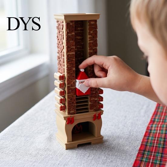 Holiday Countdown Gift 3D Printed Santa Fireplace Advent Calendar, 24-Day Christmas Ornament for Family Home Decor, Reusable Decoration Tabletop