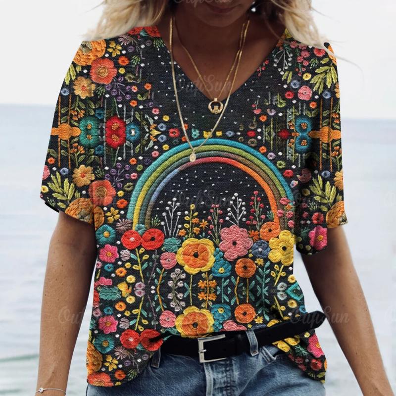Fashion Woman Blouse 2024 Butterfly Print Short Sleeve Tees Tops Summer Casual Women's T Shirt Oversized Female Y2k Clotheing