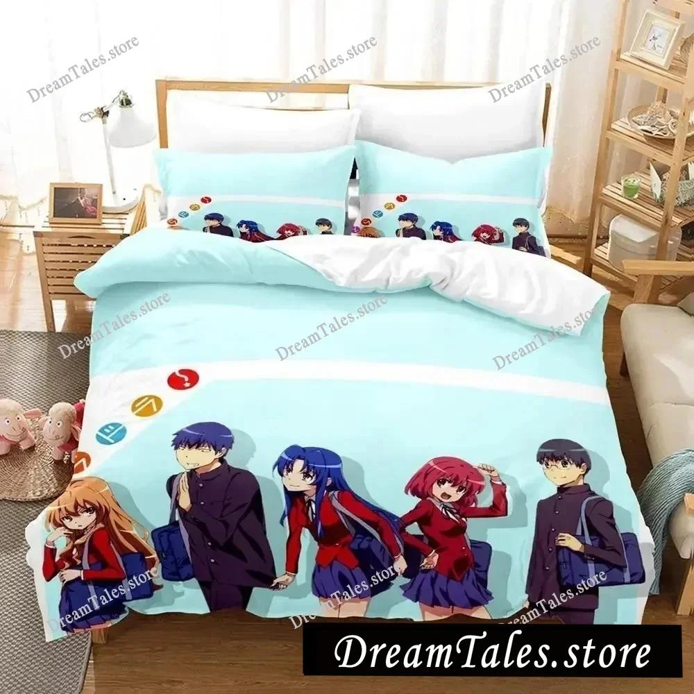 Toradora New Bedding Set Cartoon Anime Adult Kid Bedroom Duvet Cover Sets 3D Kawaii Girls Roupa De Cama Casal