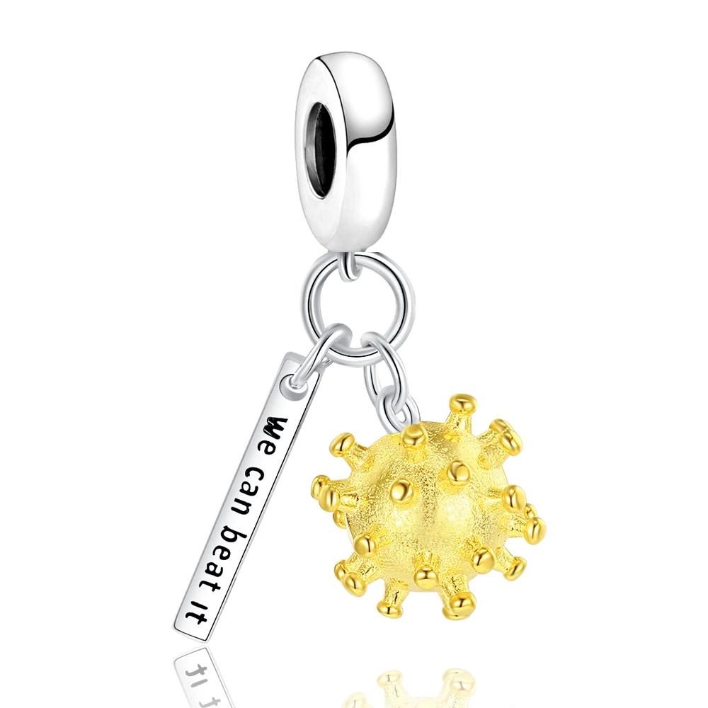 18K Gold Plated Pine Nuts Crown Charm Fit Original Bracelet Shining Bead Diy Women Jewelry Giftcopper Trinket Jewelry Gift