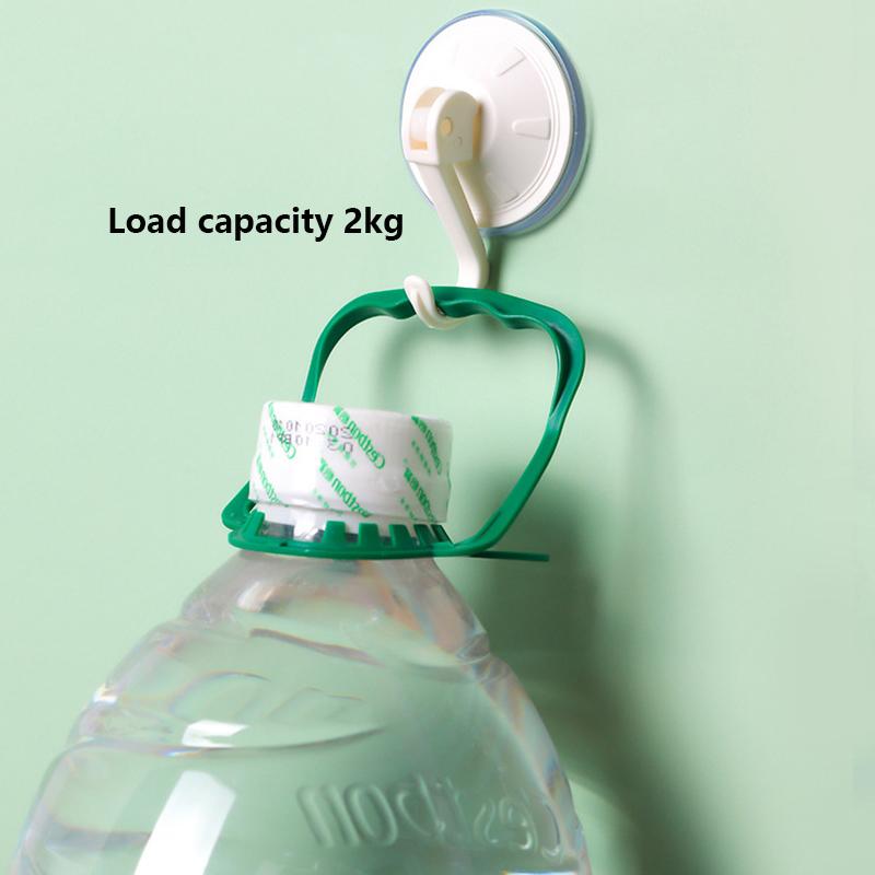 2pcs Suction Cup Hook Reusable Wall-mounted Vacuum Traceless Suction Cup Plastic Hook Toilet Bathroom Wall Punch-Free Hook