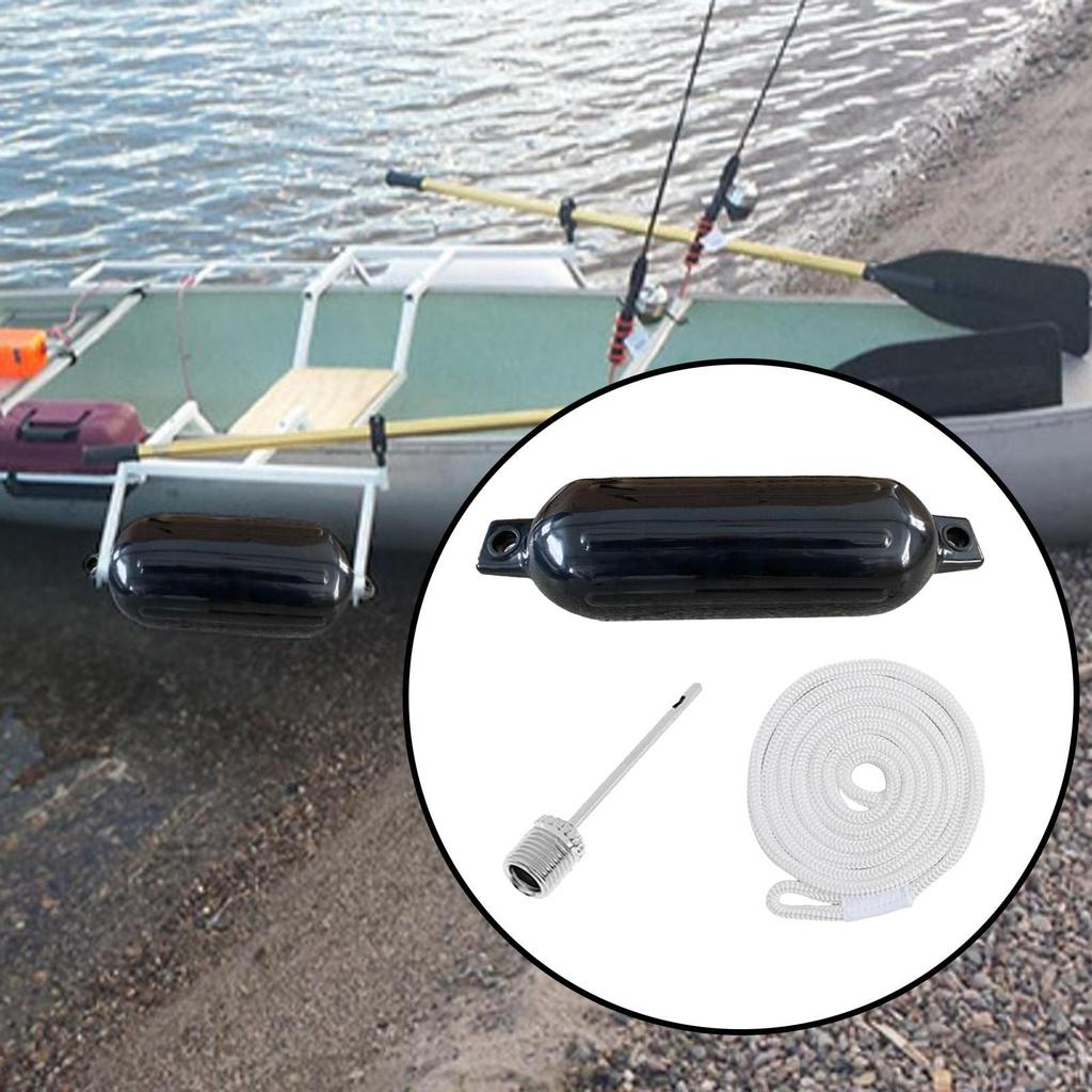 Garde-boues de bateau gonflables marins 4"x16" avec corde de 1,5 m Bouée d'ancre Imperméable Amarrage