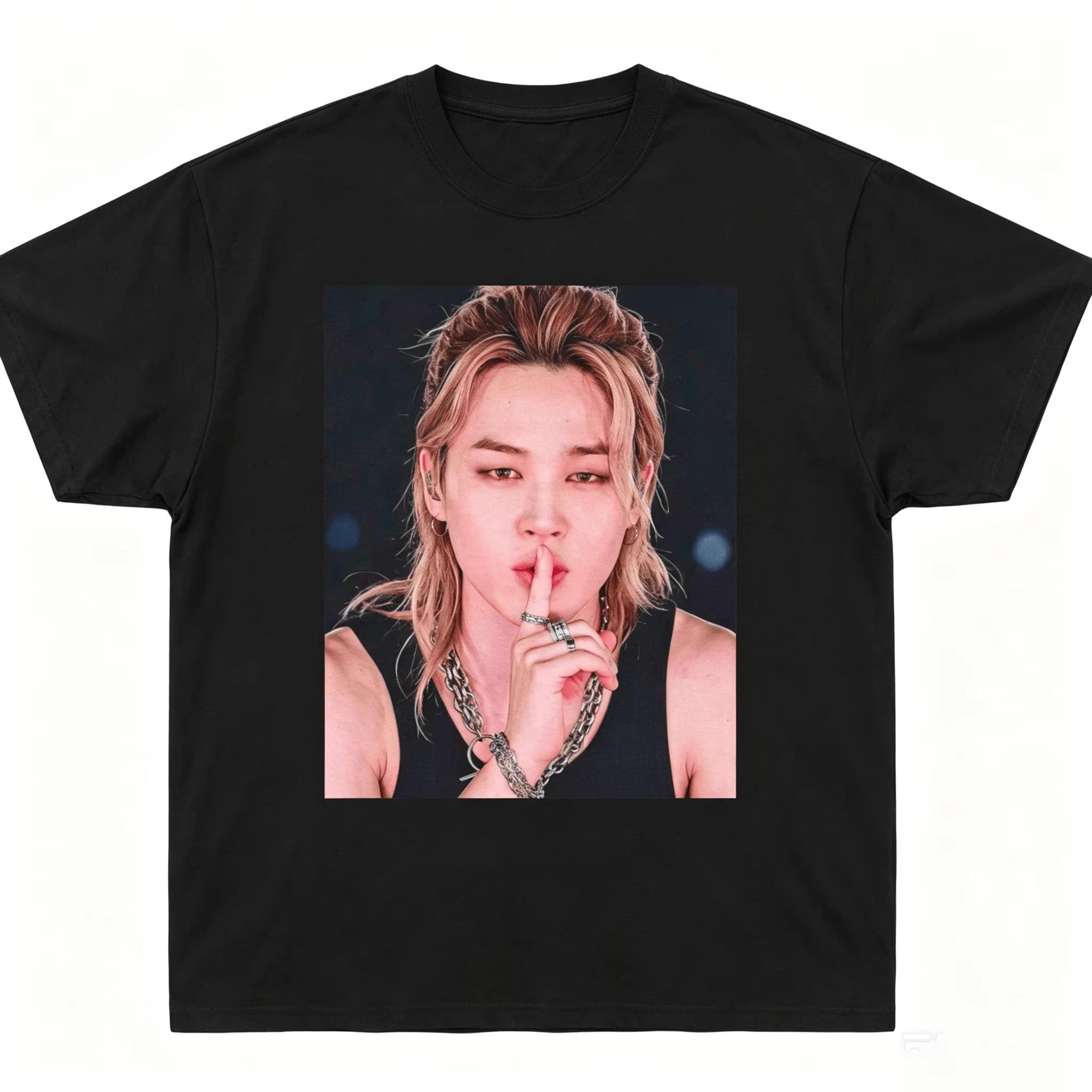 Kpop BTS Welttournee Shhh Arirang Jimin Schwergewicht 2026 Sommer Herren Damen Mode Reine Baumwolle Y2K Atmungsaktiv Damen und Herren Bequemes T-Shirt M beige