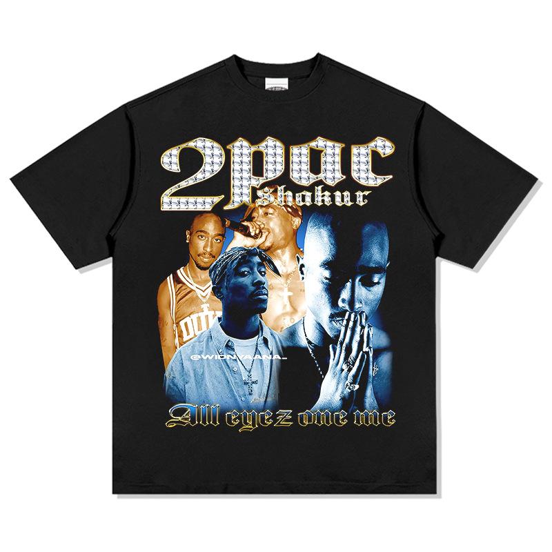 

2Pac Shakur TShirt Graphic Printed Unisexs Womens Oversized Vintage Cotton Crew Neck Hip Hop Streetwear Trendy StateUnisext Piece S