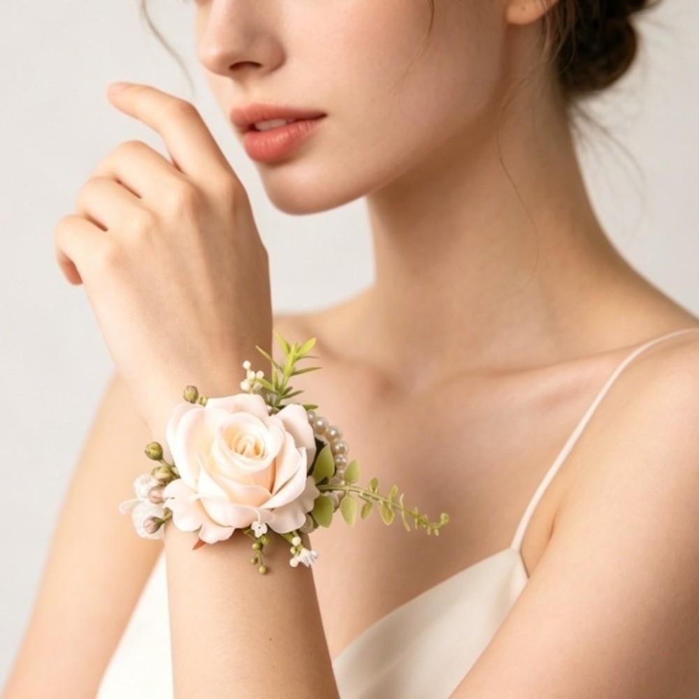 Elegant Boutonniere Flowers Exquisite Wrist Corsage Brooches Wedding Accessories Groom Attire